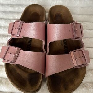 Birkenstock Arizona Metallic Shimmering Pink size 38 EUC